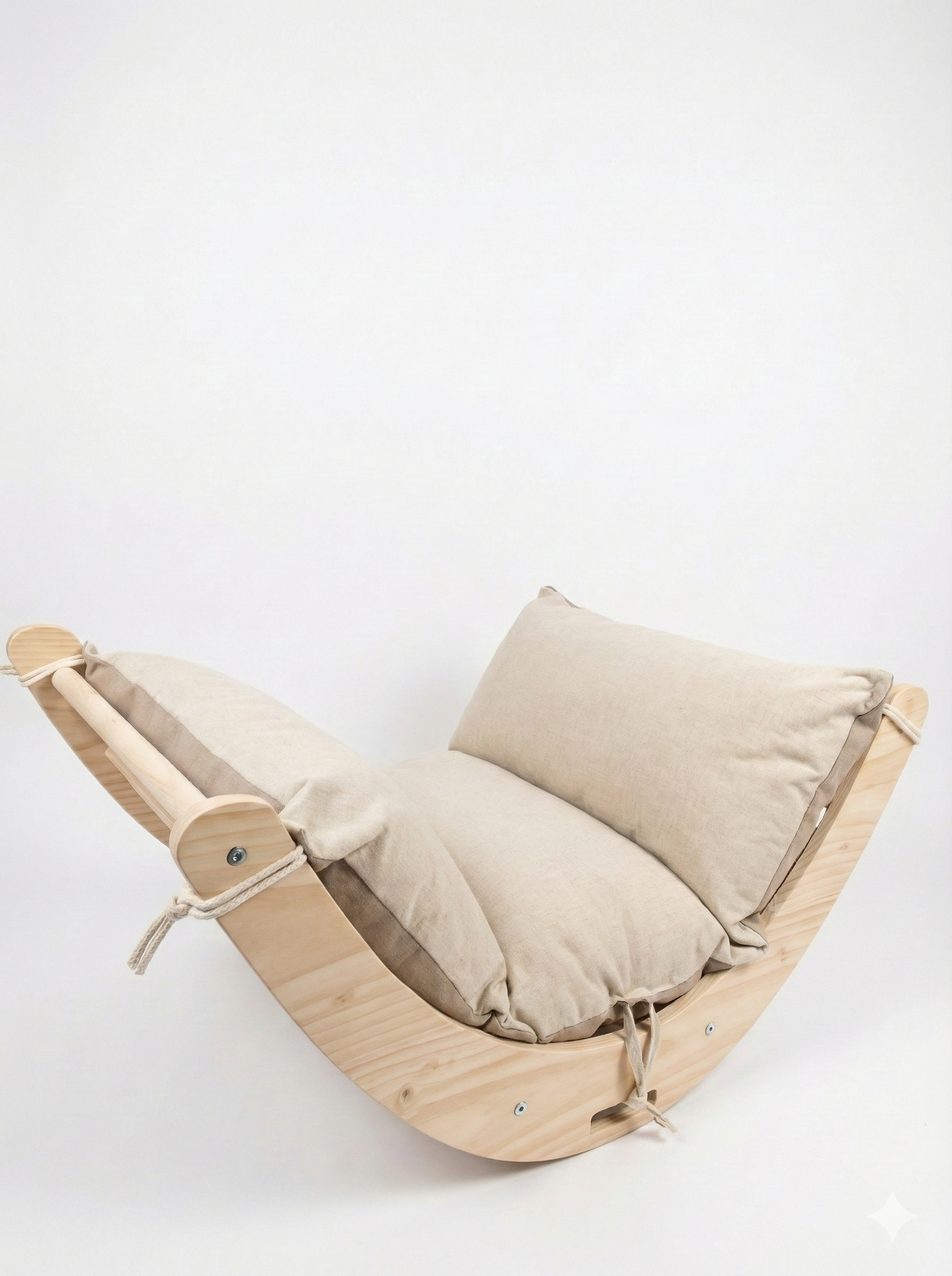 B-001.1 Arco Balancín Montessori Madera Pino + Colchoneta Cojín - Imagen 1