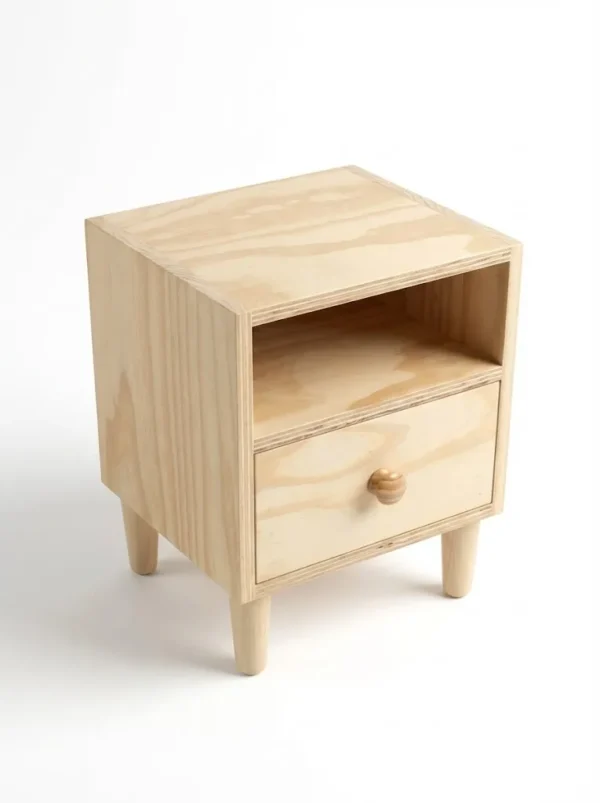 Mesita De Noche Infantil Madera Estilo Nórdico Montessori